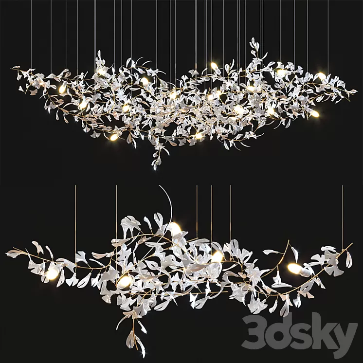 Gingko Chandelier Collection 3D Model