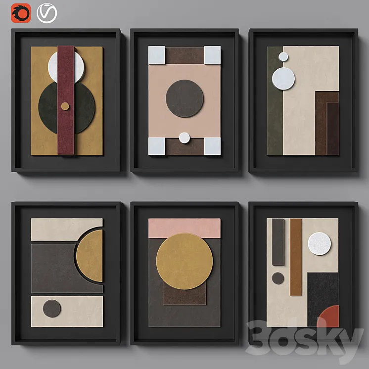 Giobagnara Tabou Decorative Wall Sculpture Set 3D Model Free Download