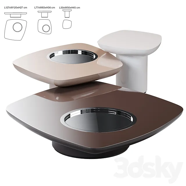 Giopagani Blackbird Coffee Tables 3DModel Giopagani Blackbird Coffee Tables 3DModel