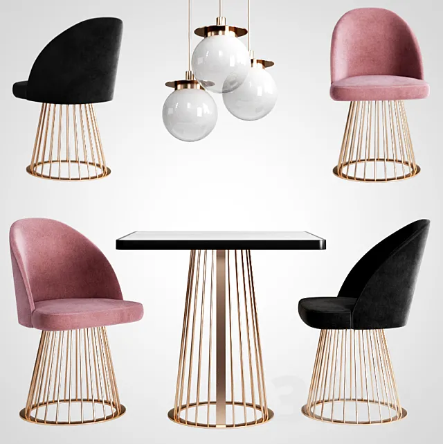Giopagani Chair & Table Rendez Vous 3D Model