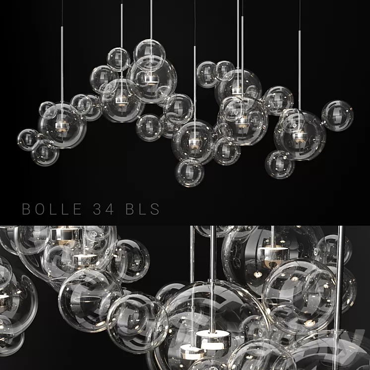 Giopato & Coombes Bolle 34 Bubble 2 CLEAR / SILVER 3D Model Giopato & Coombes Bolle 34 Bubble 2 CLEAR / SILVER 3D Model