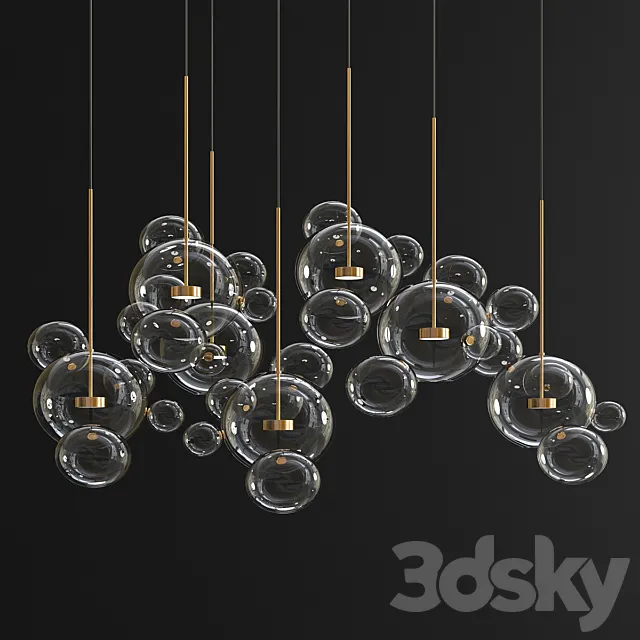 Giopato & Coombes Bolle Chandelier – 34 Bubbles 3DModel