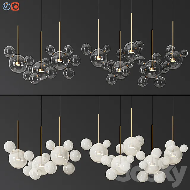 Giopato & Coombes Bolle Zigzag 14 & 24 & 34 Bubbles Set 3D Model Giopato & Coombes Bolle Zigzag 14 & 24 & 34 Bubbles Set 3D Model