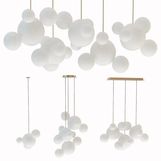 Giopato & coombes chandelier milk set 3D Model Giopato & coombes chandelier milk set 3D Model