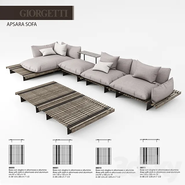 Giorgetti Apsara sofa 3D Model Giorgetti Apsara sofa 3D Model