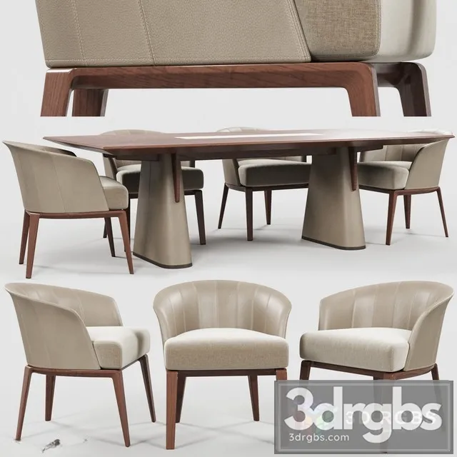 Giorgetti Aura chair Fang Table 3D Model Download
