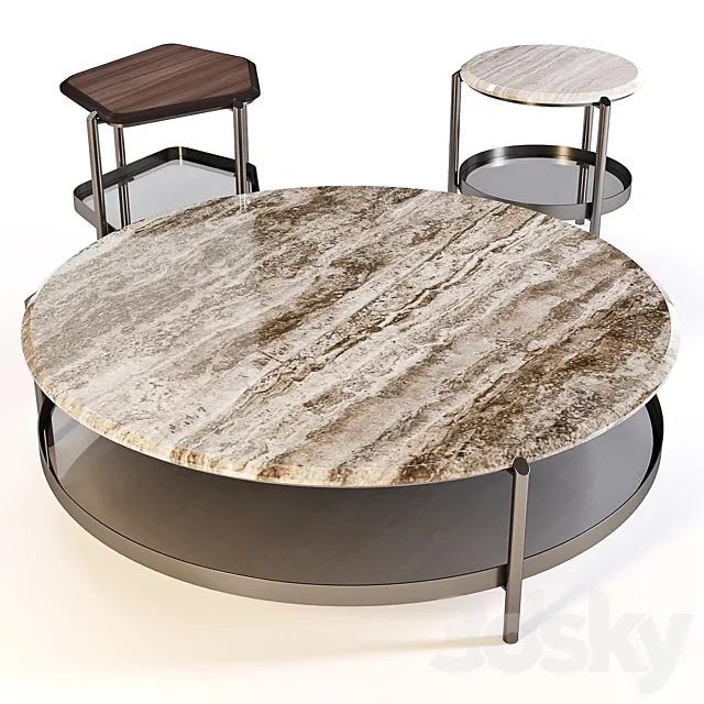Giorgetti: Coffee Table – Skyline Set 03 3DModel Giorgetti: Coffee Table – Skyline Set 03 3DModel