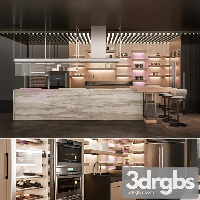 Giorgetti kitchen 3D Model Download
