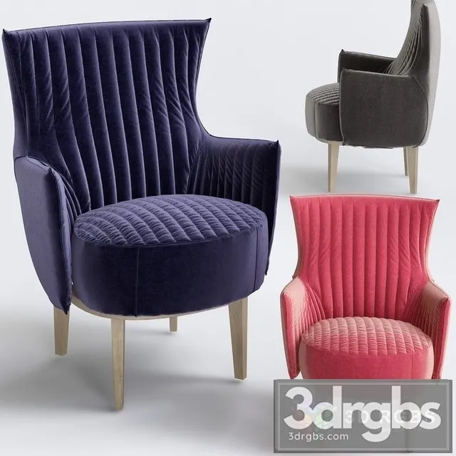 Giorgetti Moon Bench Wood Armchair 3D Model Download Giorgetti Moon Bench Wood Armchair 3D Model Download