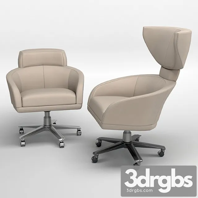 Giorgetti selectus swivel armchair 2 3D Model Download