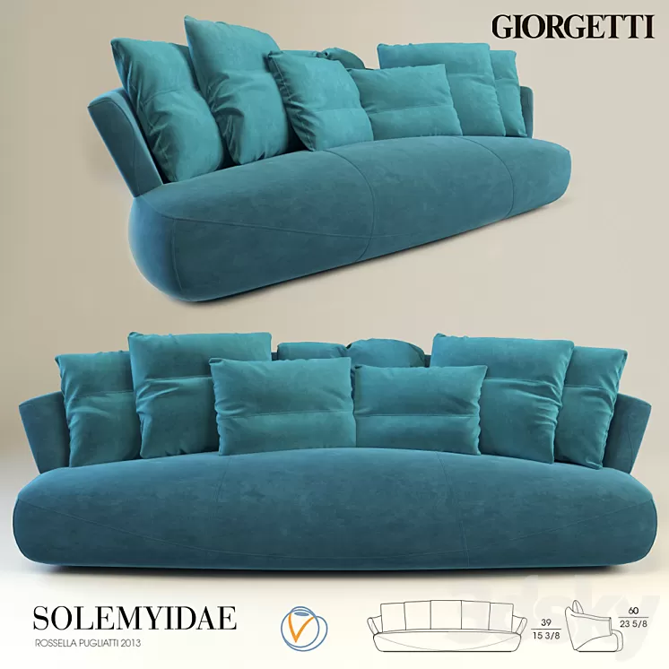 Giorgetti Solemyidae Sofa by Rossella Pugliatti – 2013 3D Model