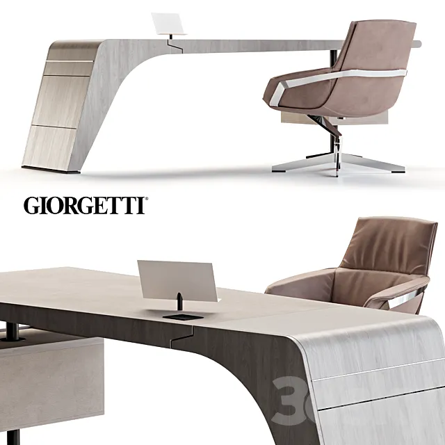 Giorgetti Tenet Table and Jab Bond Chair 3D Model