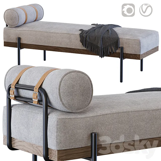 Giorgio Accent Bench Zion Ash 3DModel Giorgio Accent Bench Zion Ash 3DModel