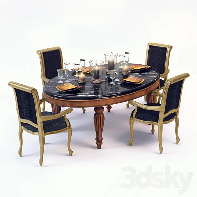 Giorgio Piotto Dining room 3D Model Giorgio Piotto Dining room 3D Model