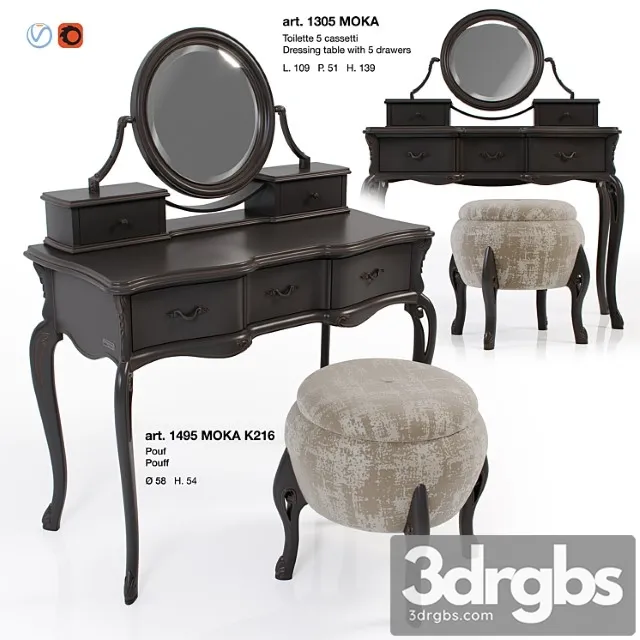 Giorgiocasa – valpolicella – dressing table + pouf 2 3D Model Download