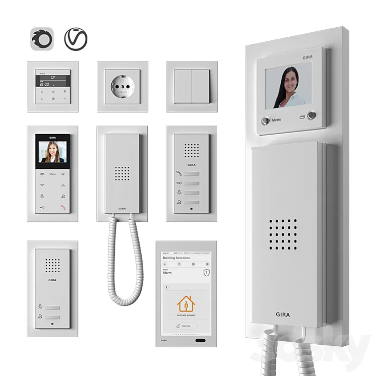 Gira door communication system 3D Model