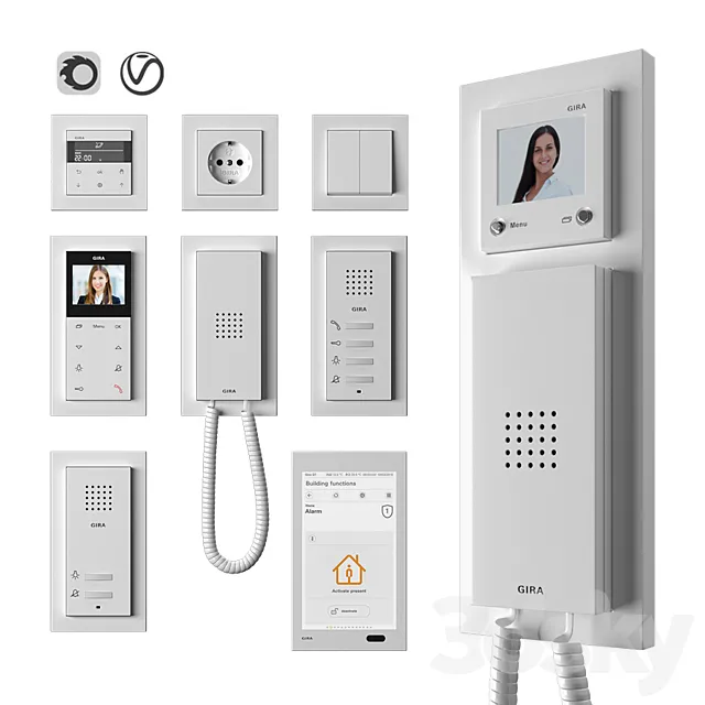 Gira door communication system 3DModel Gira door communication system 3DModel