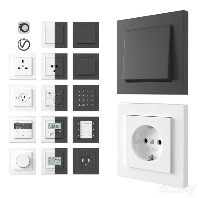 Gira E2 Normal Installation 3D Model Download