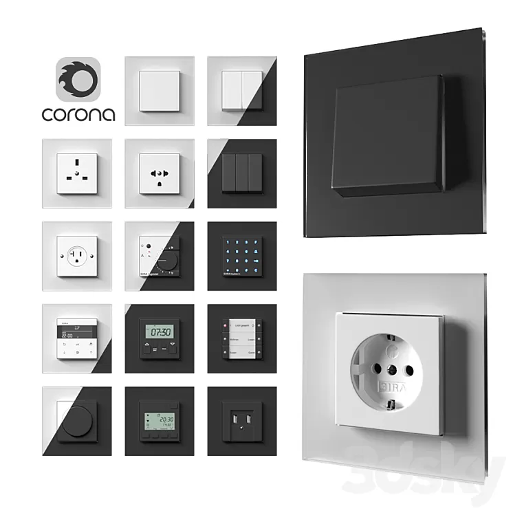 Gira Esprit Glass and Esprit Glass C 3D Model