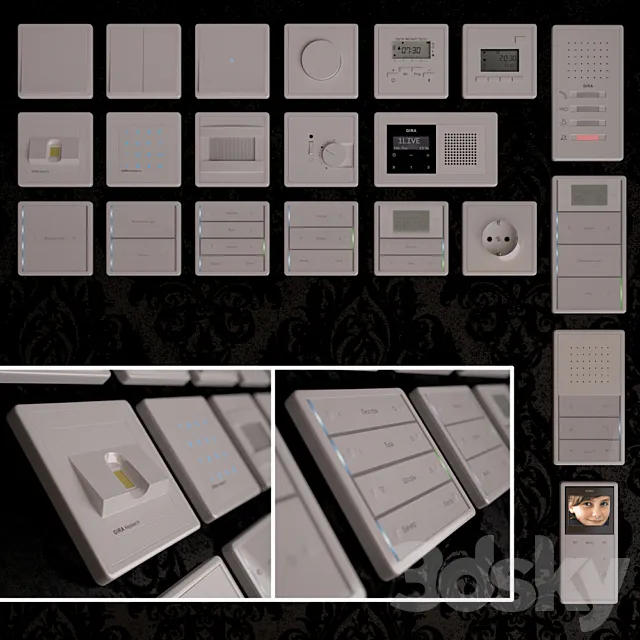 Gira F100 3DModel Gira F100 3DModel