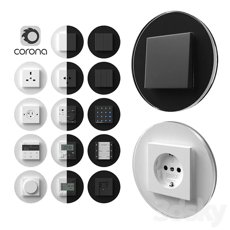 Gira studio flush-mounted 3D Model