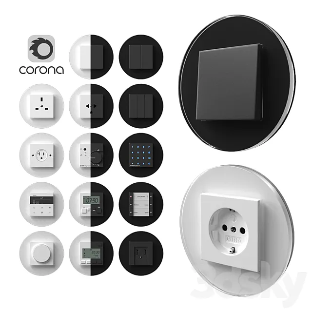 Gira studio flush-mounted 3DModel