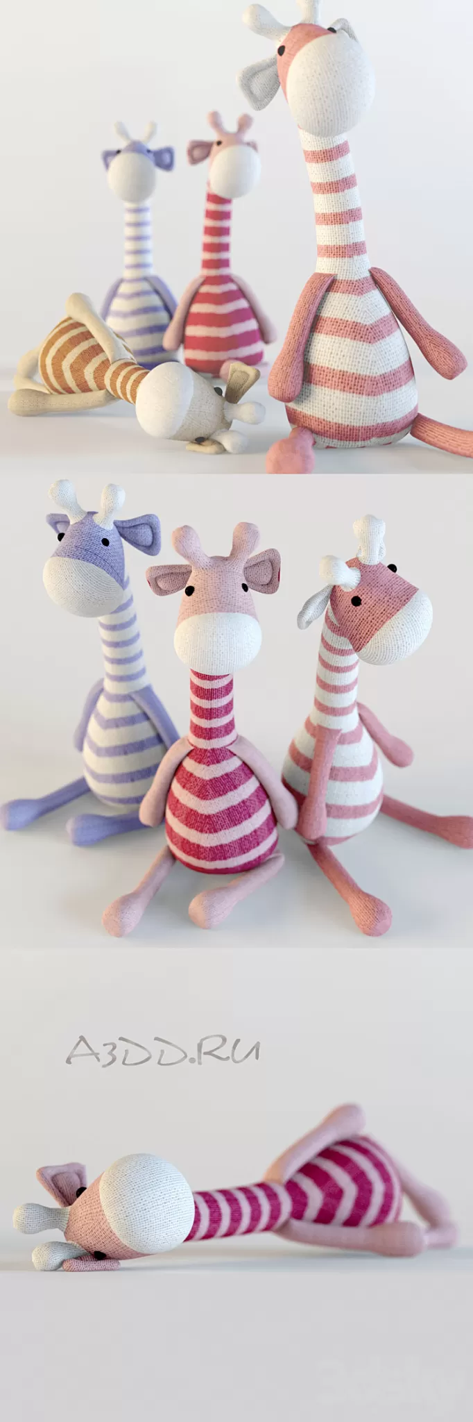 Giraffes textile 3D Model Giraffes textile 3D Model