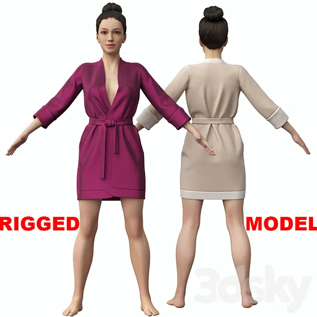 Girl in a bathrobe 3DModel
