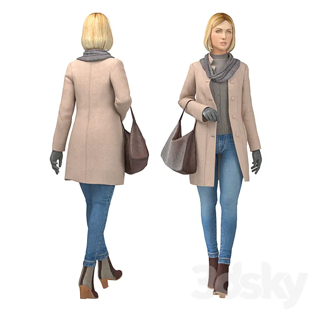 Girl in coat 3DModel