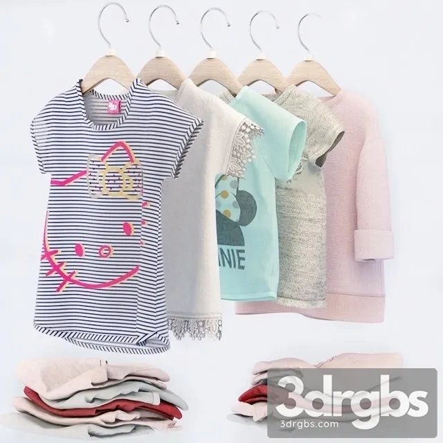 Girls Tshirts 3D Model Download