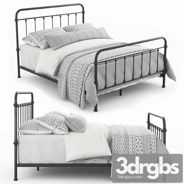 Giselle antique graceful dark bronze victorian iron bed by inspire q classic 2 3D Model Download
