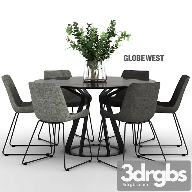 Giuliano cappelletti mitos table and cleo sleigh dining chair 2 3D Model Download