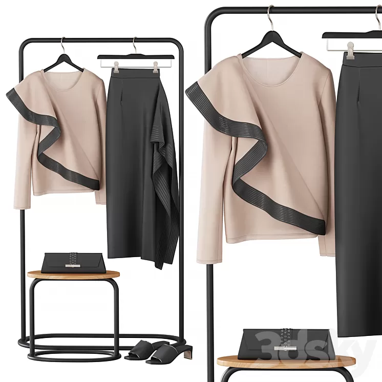 Givenchy Bluse and Skirt Set 3D Model Free Download