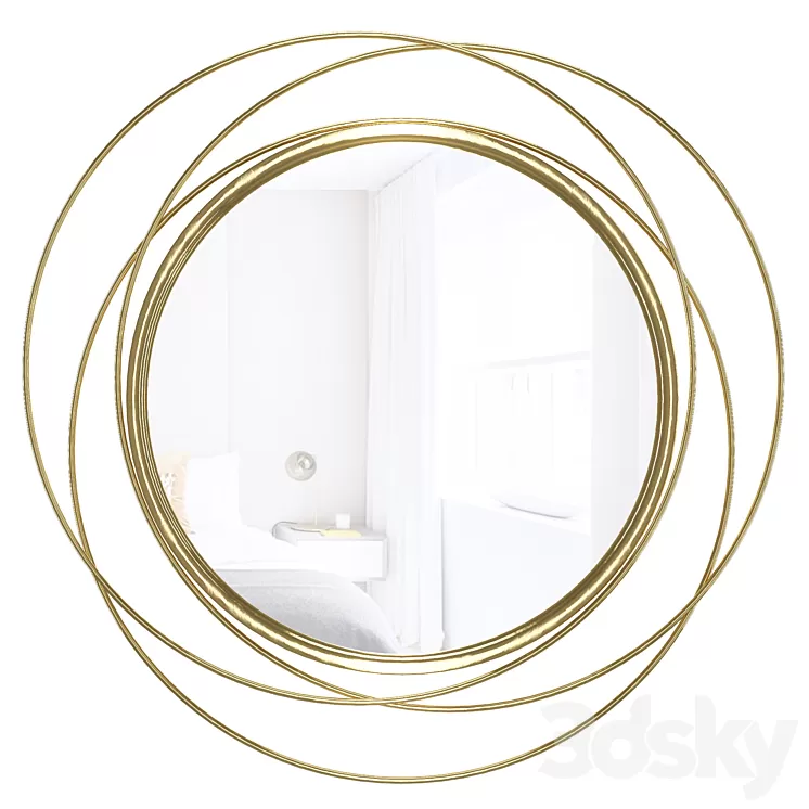 Glam Distressed Accent Mirror 3D Model