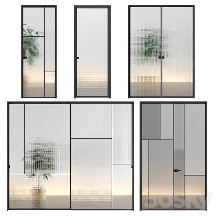 Glas Italia doors Set 01 3D Model Free Download