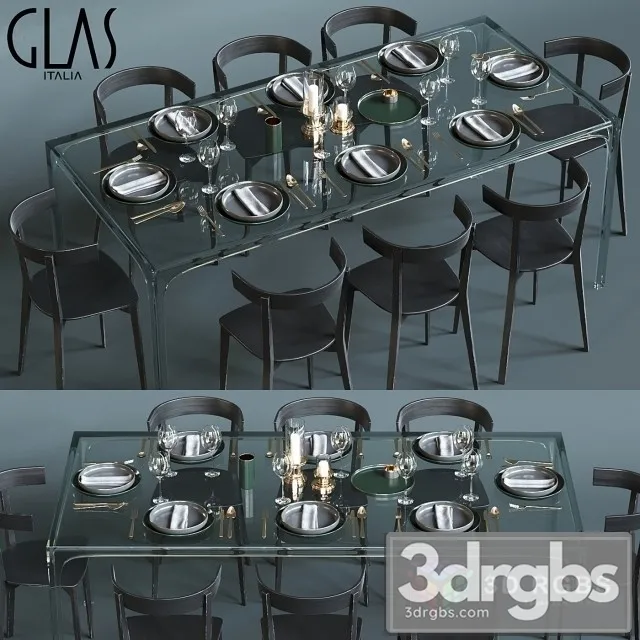 Glas Italia Table and Chair 3D Model Download