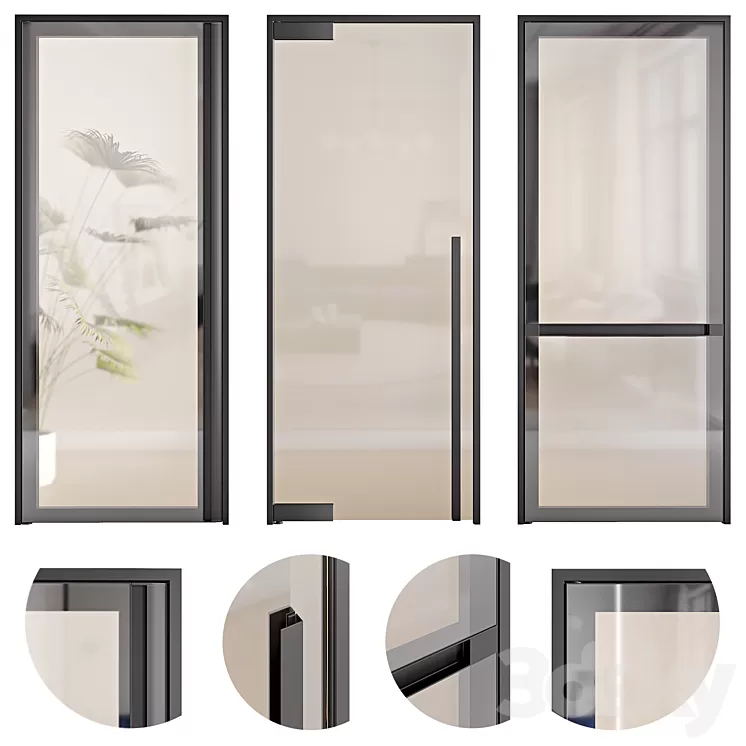 Glass Anyway Doors 3D Model Free Download