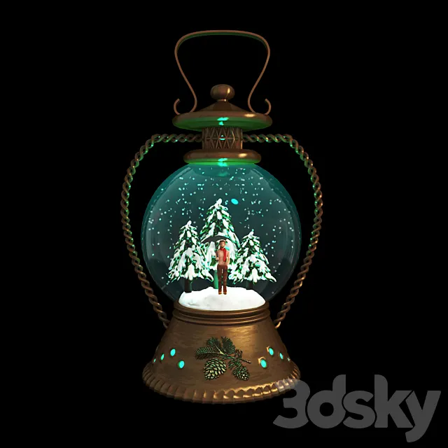 Glass ball with snow _ lamp 3D Model Glass ball with snow _ lamp 3D Model