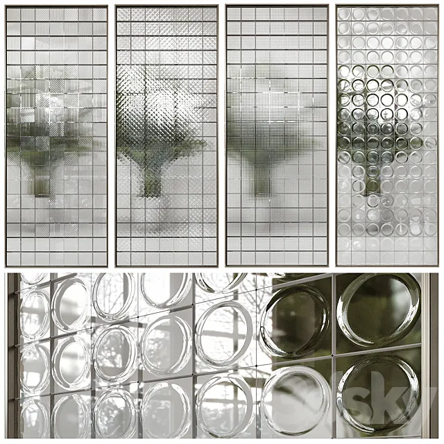 Glass block partition 2 3DModel Glass block partition 2 3DModel