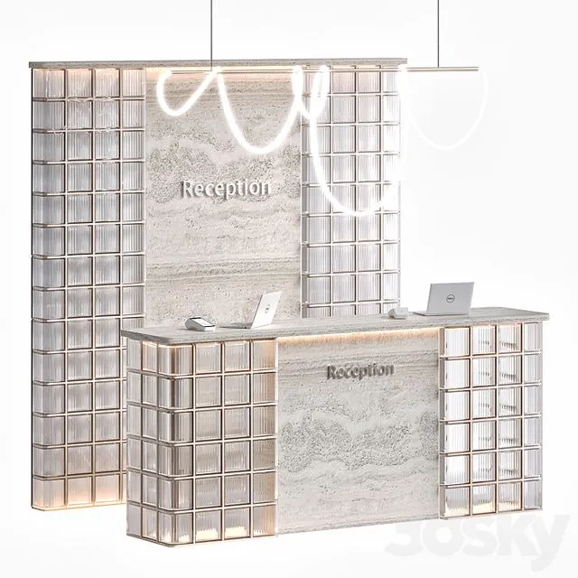 Glass block reception 2 3D Model Glass block reception 2 3D Model