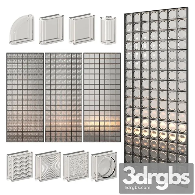 Glass Block Wall 02 3D Model Download