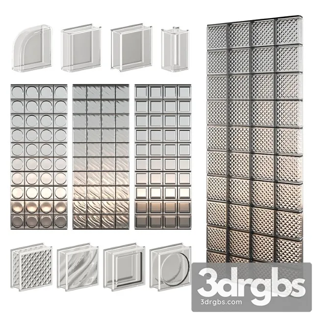Glass Block Wall 07 3D Model Download
