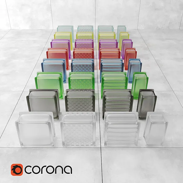 Glass Blocks | Decorative Wall 3DModel Glass Blocks | Decorative Wall 3DModel