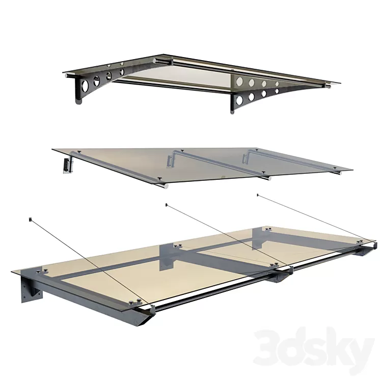 Glass canopy 3D Model Glass canopy 3D Model