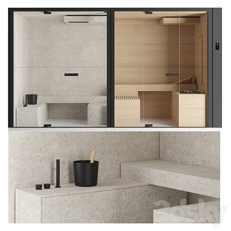 Glass CHILLOUT | Sauna 3D Model Free Download