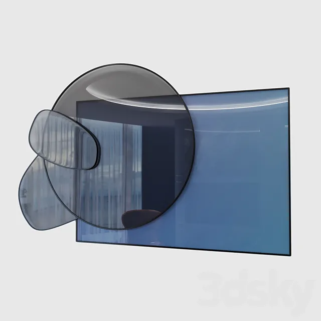 Glass composition on the wall 3D Model