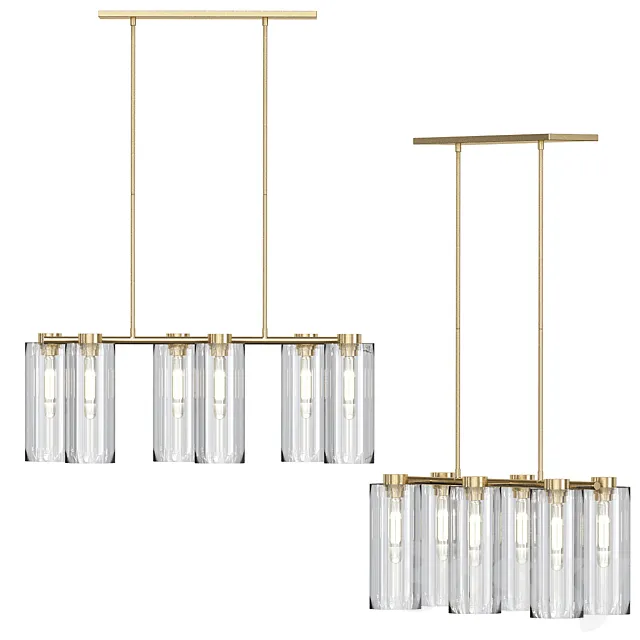 Glass Cylinder Chandelier 3D Model
