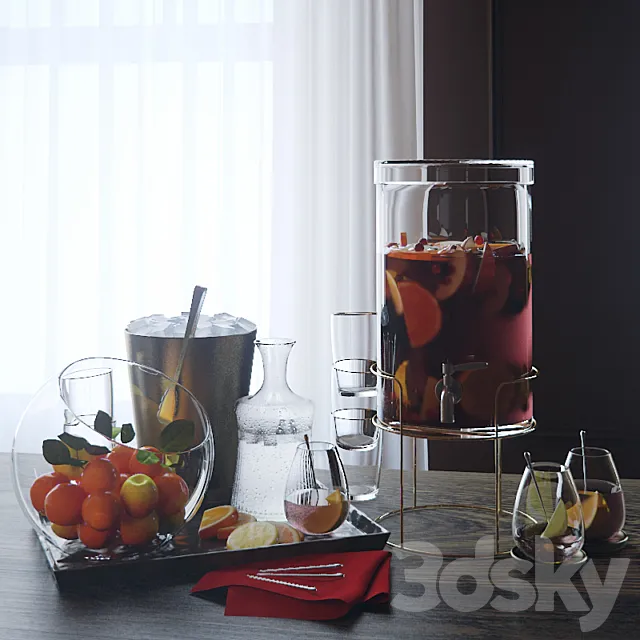 Glass drink dispenser by Crate and Barrel 3DModel