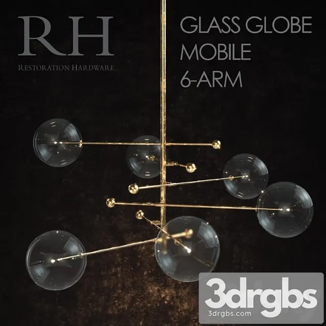 Glass Globe Mobile 6 Arm 3D Model Download