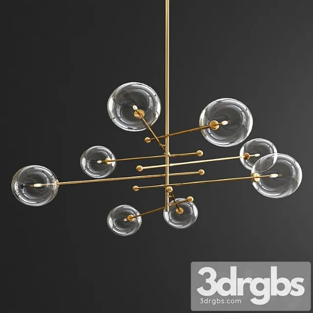 Glass globe mobile 8 arm chandelier – gold Glass globe mobile 8 arm chandelier – gold